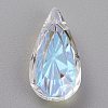 Embossed Glass Rhinestone Pendants GLAA-J101-06B-001SI-3
