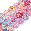 Crackle Transparent Glass Beads Strands GLAA-N068-06A-14-1