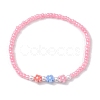 6Pcs 6 Colors Flower Acrylic Stretch Bracelets BJEW-JB10235-01-3