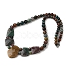 Natural Indian Agate Faceted Bib Graduated Beaded Necklaces for Women NJEW-B128-01E-4