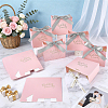 Gold Stamping Thank You Paper Candy Gift Tote Boxes with Ribbon Handle CON-WH0089-252D-4