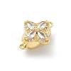 Flower Brass Micro Pave Clear Cubic Zirconia Box Clasps KK-H537-23C-G-1