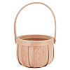 Wooden Apple Flower Baskets with Handle AJEW-GA0009-57-1