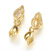 Long-Lasting Plated Brass Micro Pave Cubic Zirconia Ice Pick Pinch Bails ZIRC-F063-03G-2
