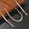 4mm Rack Plating Brass Herringbone Chain Necklaces for Women Men MAK-L044-17RG-1