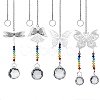 4Pcs 4 Style Glass Chandelier Suncatchers Prisms Chakra Hanging Pendant AJEW-SZ0002-27-1