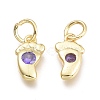 Brass Micro Pave Cubic Zirconia Pendants KK-P187-08C-G-2
