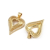 Brass Micro Pave Clear Cubic Zirconia Pendants ZIRC-I367-13G-05-2
