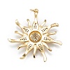 Brass Micro Pave Clear Cubic Zirconia Pendants ZIRC-P086-31G-2