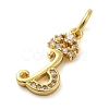 Brass Micro Pave Cubic Zirconia Pendants KK-M273-01G-B-2