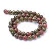 Natural Unakite Bead Strands G-R345-8mm-49-2