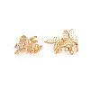 Brass Micro Pave Clear Cubic Zirconia Peg Bails Pendants KK-S364-047-2