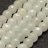 Faceted Natural White Jade Beads Strands G-F448-6mm-1