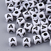 White Opaque Acrylic Beads MACR-R869-02A-1