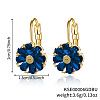 Brass Flower Hoop Earrings JJ3056-1-1