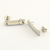 Non-Tarnish 304 Stainless Steel Rectangle Stud Earring Findings LS-STAS-R063-40-1