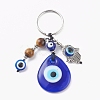 Teardrop Evil Eye Lampwork Keychain KEYC-JKC00244-2