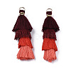 Polycotton(Polyester Cotton) Layered Tassel Big Pendant Decorations FIND-T052-16-12-3