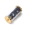 Glass Tube with Natural Lapis Lazuli Chip Beads Inside Pendants LS-FIND-B054-01G-01-2