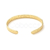 Rack Plating Brass Flat Round Hammered Open Cuff Bangle for Women BJEW-M231-01G-3
