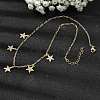 Brass Micro Pave Clear Cubic Zirconia Starfish Pendant Necklaces NJEW-B157-06G-1