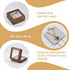 Wood Badge Storage Boxes with Visible Window and Magnetic Lid CON-WH0107-101A-4