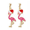 Christmas Theme Alloy Plastic Dangle Stud Earrings FS-WG6FBD6-20-1