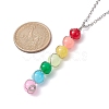 Colorful Glass Round Beaded Pendant Necklaces NJEW-JN04581-02-3