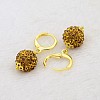 Dangling Round Ball Resin Rhinestone Earrings EJEW-J080-17G-2