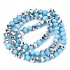 Electroplate Opaque Glass Beads Strands EGLA-A034-P6mm-M19-2