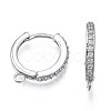 Brass Micro Pave Cubic Zirconia Huggie Hoop Earring Findings KK-T063-013P-NF-3