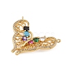 Brass Pave Cubic Zirconia Connector Charms CU-CBAF17A-14G-2