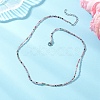 2MM Faceted Round Natural Multicolor Tourmaline Beaded Necklaces NJEW-JN05918-04-1