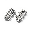 Anti-Tarnish Rhodium Plated 925 Sterling Silver Box Clasps STER-L057-017P-3