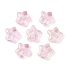 Transparent Spray Painted Frosted Glass Beads GLAA-NH0003-01C-1