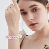 100Pcs UV Plating Rainbow Iridescent Acrylic European Beads MACR-PA0001-28-5