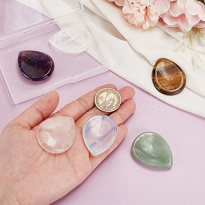 6Pcs 6 Styles Natural & Synthetic Gemstone Teardrop Decorations AJEW-GA0007-89-1