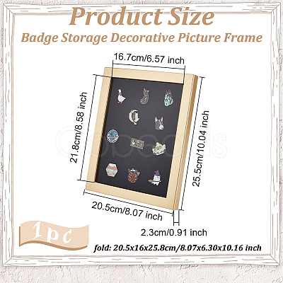 Wood & Plastic Rectangle Photo Frame Stand DJEW-WH0072-13C-03-1