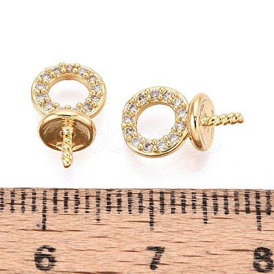 Brass Pave Clear Cubic Zirconia Peg Bails KK-T077-28G-1