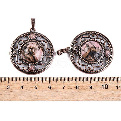 Natural Rhodonite Pendants G-Q158-03-11-1