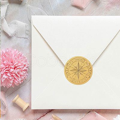 Plastic Self Adhesive Gold Foil Embossed Stickers DIY-WH0575-064-1