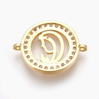 Brass Micro Pave Cubic Zirconia Links ZIRC-O026-15G-NR-1