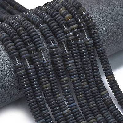 Frosted Natural Black Agate Beads Strands G-K389-C01-01-1