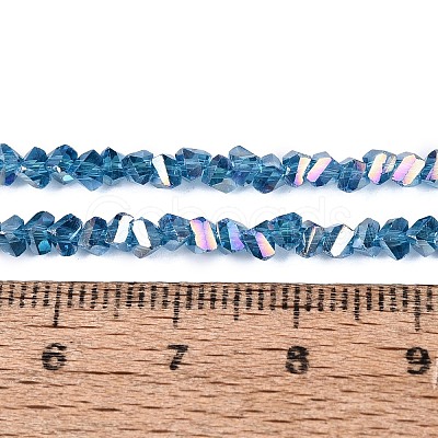 Electroplate Transparent Glass Beads Strands EGLA-Q139-01A-A27-1