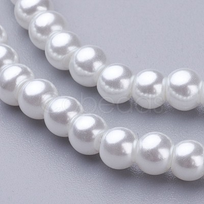 Glass Pearl Beads Strands HY-4D-B01-1