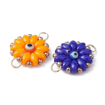 Glass & Lampwork Connector Charms PALLOY-YW0001-49-1