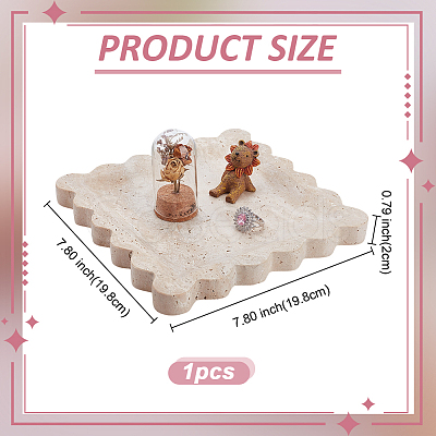 Square Natural Stone Fruit Jewelry Plate ODIS-WH0086-184-1