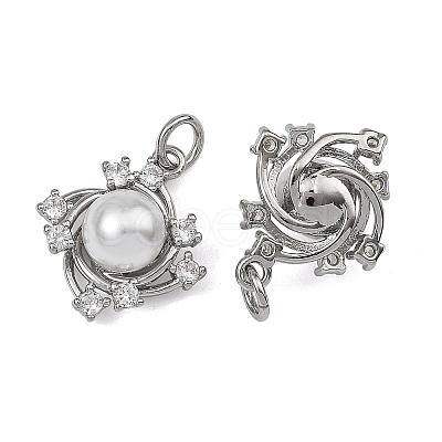SHEGRACE Brass Pave Clear Cubic Zirconia Charms XGRQ4D909-663P-1