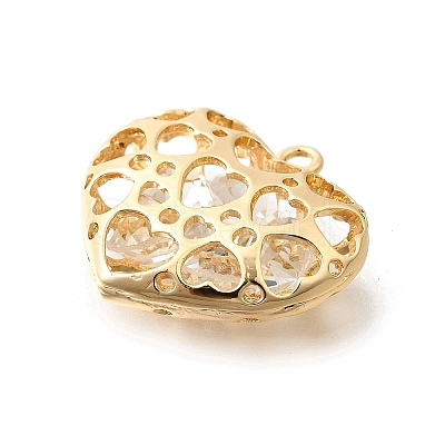 Brass with Cubic Zirconia Pendants KK-E792-30G-02-1