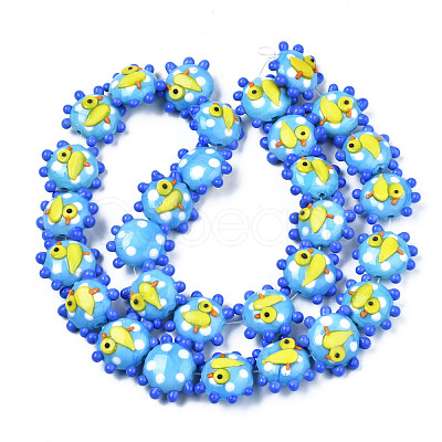 Handmade Bumpy Lampwork Beads Strands LAMP-N021-036B-1